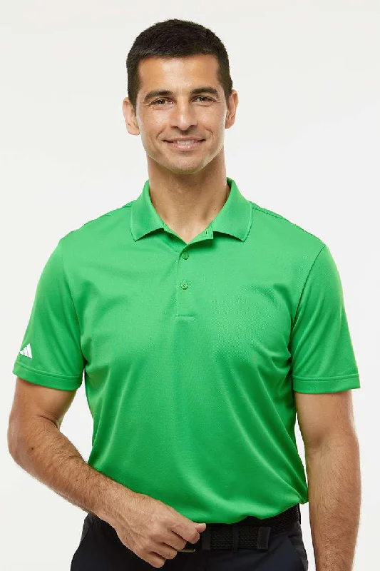 Exquisite Fabrics Adidas Mens UV Protection Short Sleeve Polo Shirt - Vivid Green