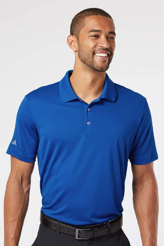 Cozy Lifestyle Adidas Mens Performance UPF 50+ Short Sleeve Polo Shirt - Collegiate Royal Blue Cozy Lifestyle Adidas Mens Performance UPF 50+ Short Sleeve Polo Shirt - Collegiate Royal Blue