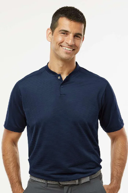 European And American Style Adidas Mens Sport Collar Short Sleeve Polo Shirt - Collegiate Navy Blue