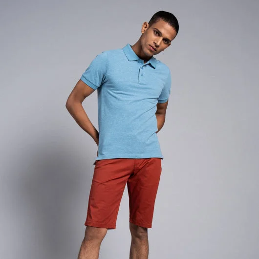Comfortable And Cold-proof Arctic Explorer Light Blue Cotton Polo T-Shirt