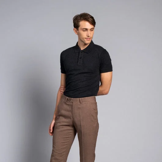 Retro Fashion Black Onyx Black Cotton Polo T-Shirt