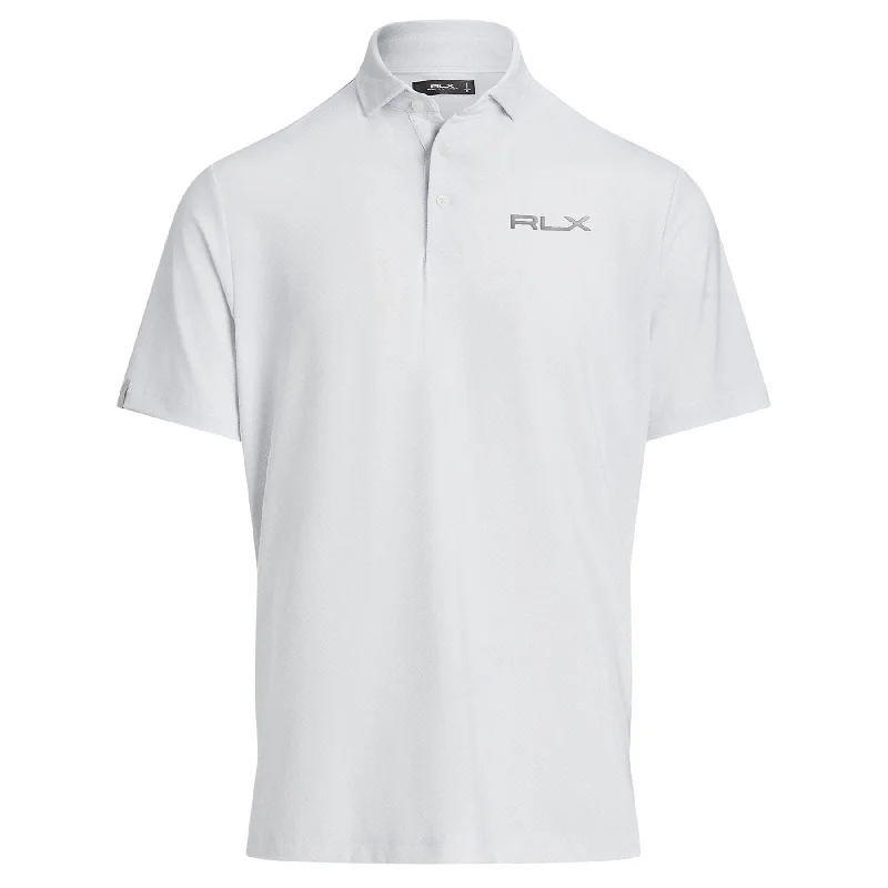 Retro Prints Classic Fit Performance Polo Oxford Blue Geo Neat - AW24