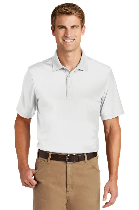 High-end Sense CornerStone Mens Select Moisture Wicking Short Sleeve Polo Shirt - White High-end Sense CornerStone Mens Select Moisture Wicking Short Sleeve Polo Shirt - White