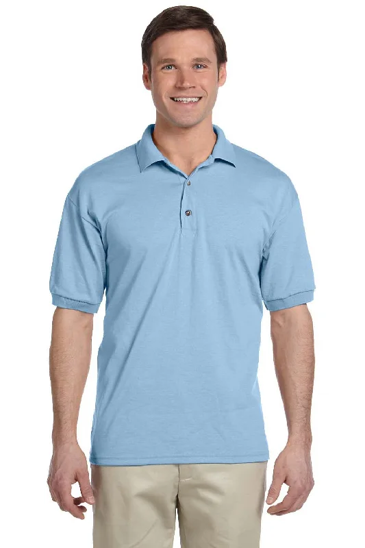Celebrity Style Gildan Mens DryBlend Moisture Wicking Short Sleeve Polo Shirt - Light Blue Celebrity Style Gildan Mens DryBlend Moisture Wicking Short Sleeve Polo Shirt - Light Blue