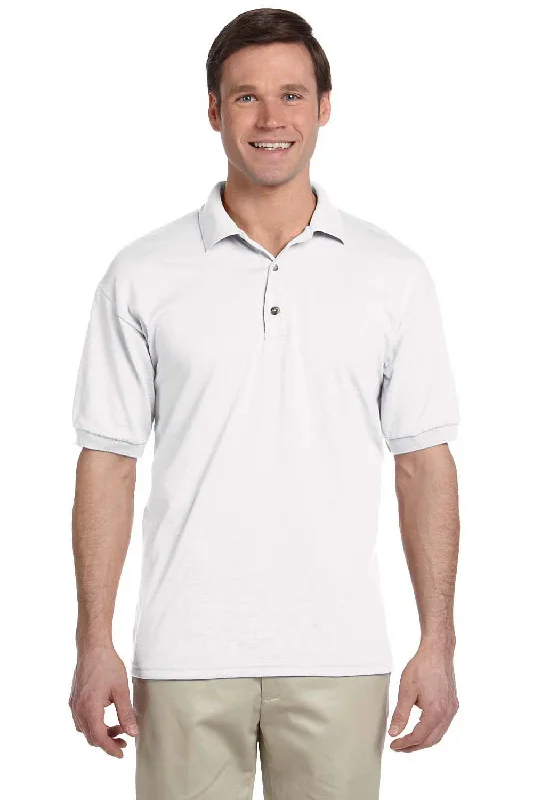 Sweet Breath Gildan Mens DryBlend Moisture Wicking Short Sleeve Polo Shirt - White