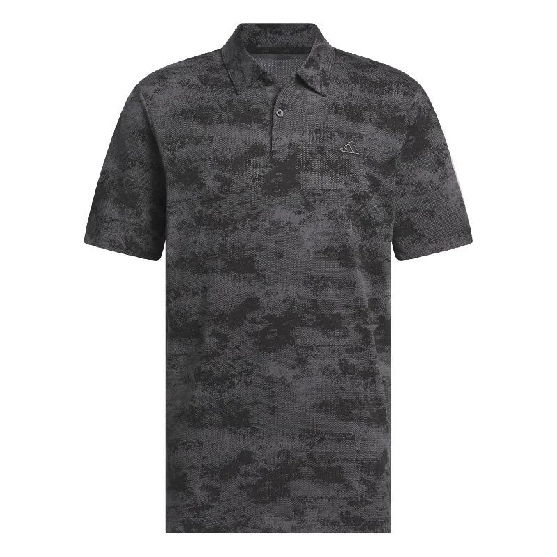 Warm Layers Go-To Printed Mesh Polo Black - SS24