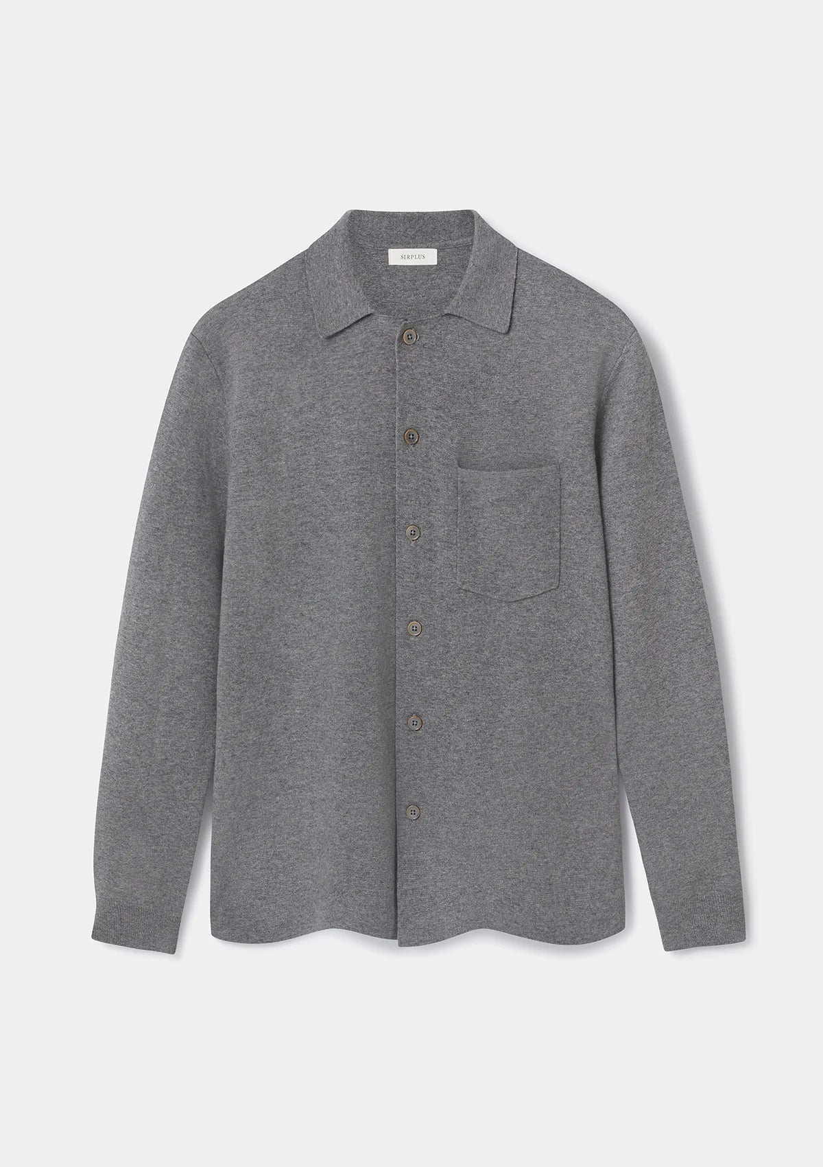 Elegant And Charming Grey Merino Knit Polo Shirt