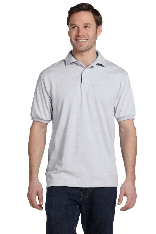 Dynamic Fashion Hanes Mens EcoSmart Short Sleeve Polo Shirt - Ash Grey - Closeout
