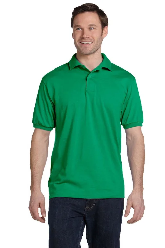 Cool Summer Hanes Mens EcoSmart Short Sleeve Polo Shirt - Kelly Green