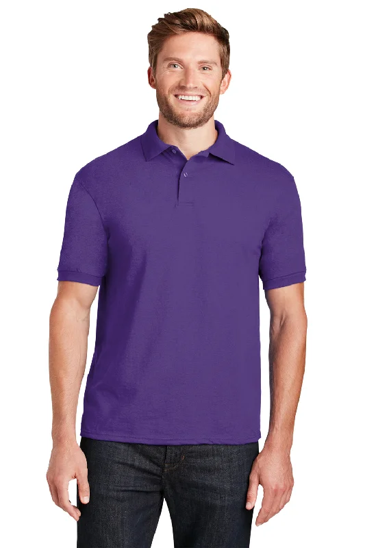 Stunning Fashion Hanes Mens EcoSmart Short Sleeve Polo Shirt - Purple