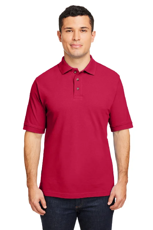 Cool Breeze At Night Harriton Mens Short Sleeve Polo Shirt - Red