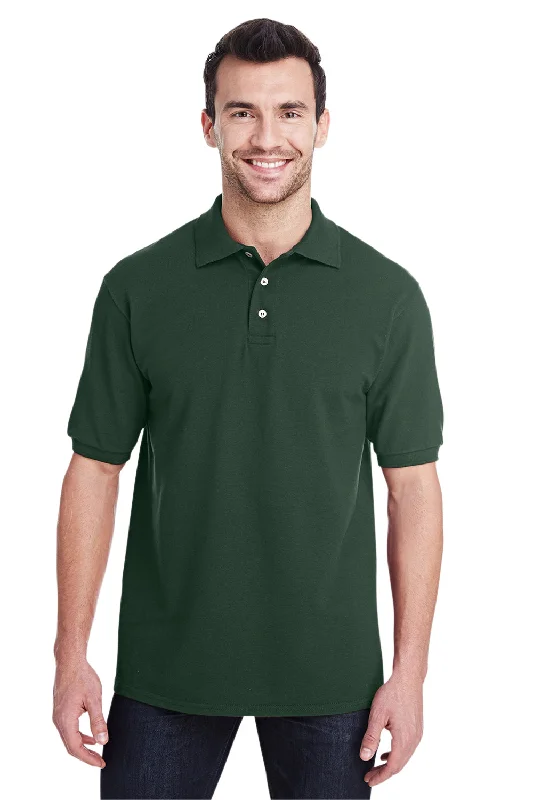 Embroidery Design Jerzees Mens Short Sleeve Polo Shirt - Forest Green