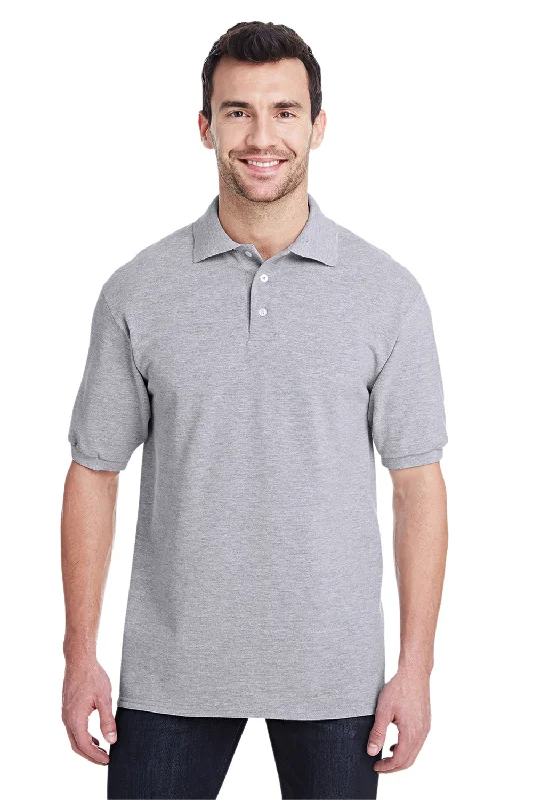 Advanced Design Jerzees Mens Short Sleeve Polo Shirt - Heather Grey