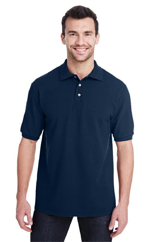 British Style Jerzees Mens Short Sleeve Polo Shirt - Navy Blue