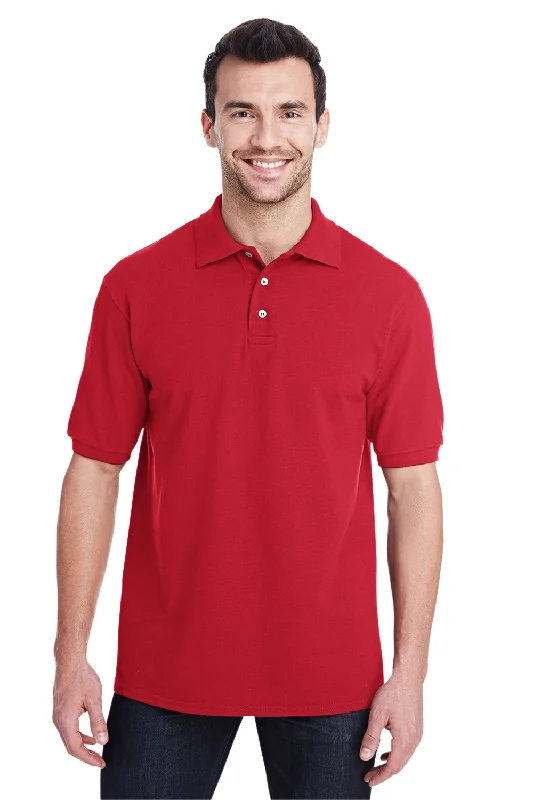 Wandering freely Jerzees Mens Short Sleeve Polo Shirt - True Red
