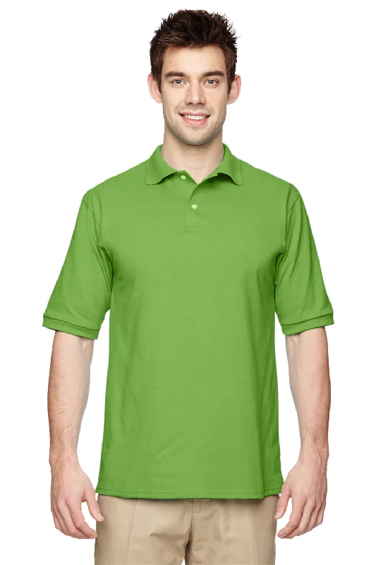 Slim Fit Jerzees Mens SpotShield Stain Resistant Short Sleeve Polo Shirt - Kiwi Green Slim Fit Jerzees Mens SpotShield Stain Resistant Short Sleeve Polo Shirt - Kiwi Green