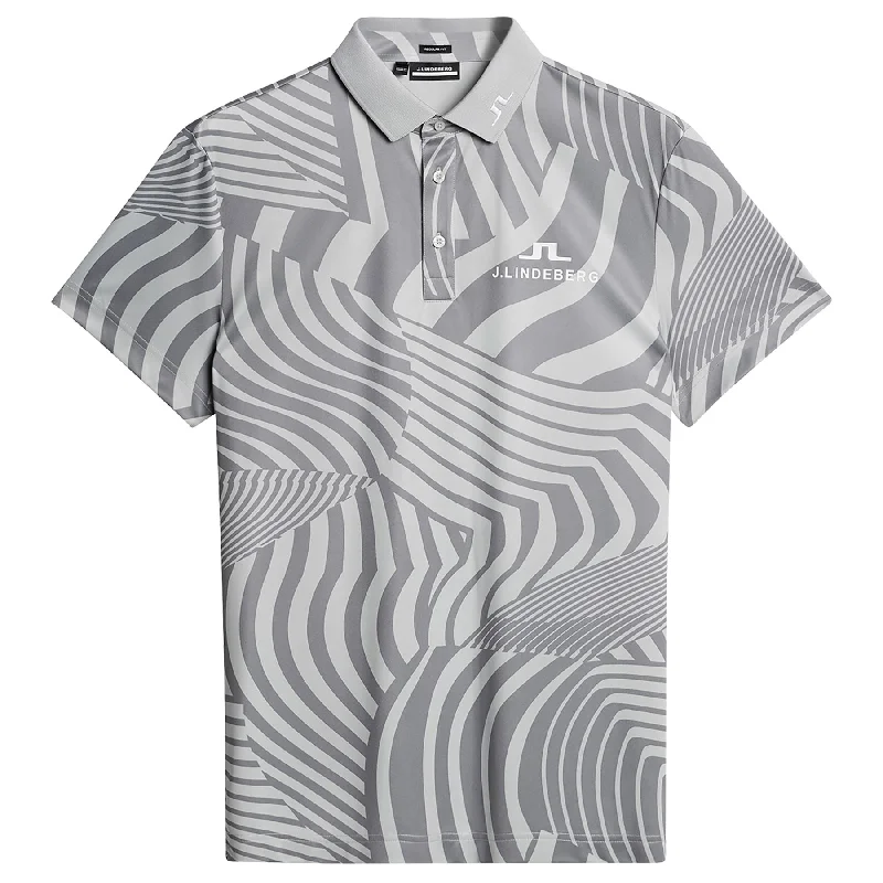 Exquisite Design KV Regular Fit TX Jersey Dazzle Wave Print Tour Polo Light Grey - SU24 Exquisite Design KV Regular Fit TX Jersey Dazzle Wave Print Tour Polo Light Grey - SU24