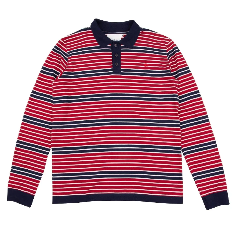 Minimalism Monterey LS Polo Deep Red/Deep Navy - 2024