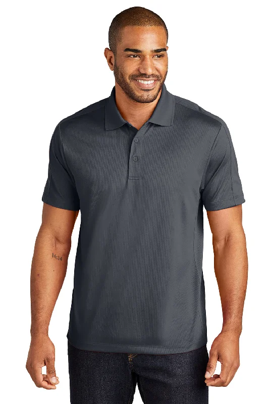 French Retro Port Authority Mens Moisture Wicking Short Sleeve Polo Shirt - Graphite Grey French Retro Port Authority Mens Moisture Wicking Short Sleeve Polo Shirt - Graphite Grey