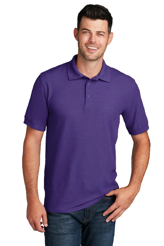 Sports Design Port & Company Mens Core Stain Resistant Short Sleeve Polo Shirt - Purple Sports Design Port & Company Mens Core Stain Resistant Short Sleeve Polo Shirt - Purple