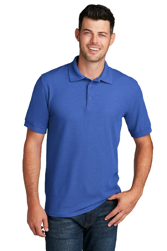Economic Outlook Port & Company Mens Core Stain Resistant Short Sleeve Polo Shirt - Royal Blue