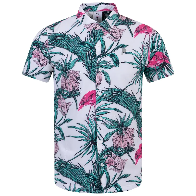 Dessert Matching Puma X PTC Print Button Down White Glow-Charming Pink - AW23