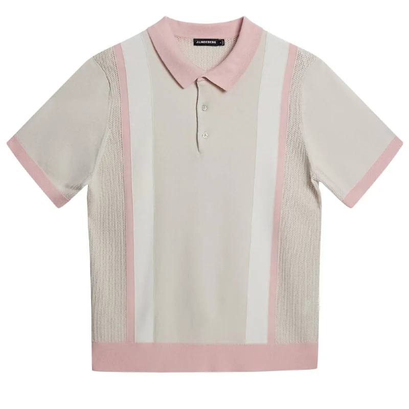 Simple Style Reymond Regular Fit Knitted Stripe Polo Moonbeam - SS24