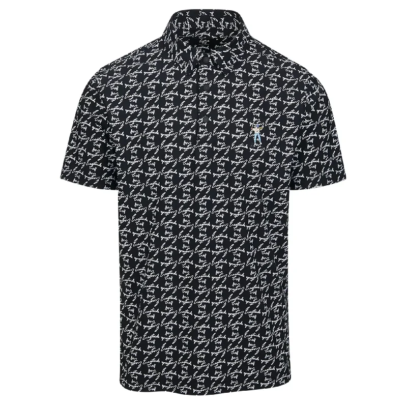Classic Items Snap Placket Polo Black Print - SU24