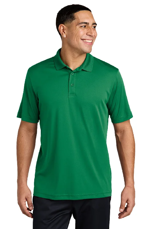 Embroidered Letters Sport-Tek Mens Competitor Moisture Wicking Short Sleeve Polo Shirt - Kelly Green