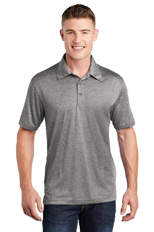 Denim Design Sport-Tek Mens Heather Contender Moisture Wicking Short Sleeve Polo Shirt - Heather Vintage Grey Denim Design Sport-Tek Mens Heather Contender Moisture Wicking Short Sleeve Polo Shirt - Heather Vintage Grey