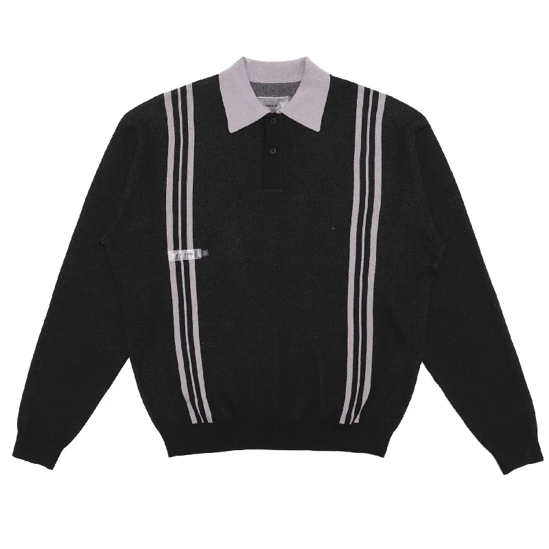 Fashion Concept Sutton LS Sweater Polo Shirt Black - SS24