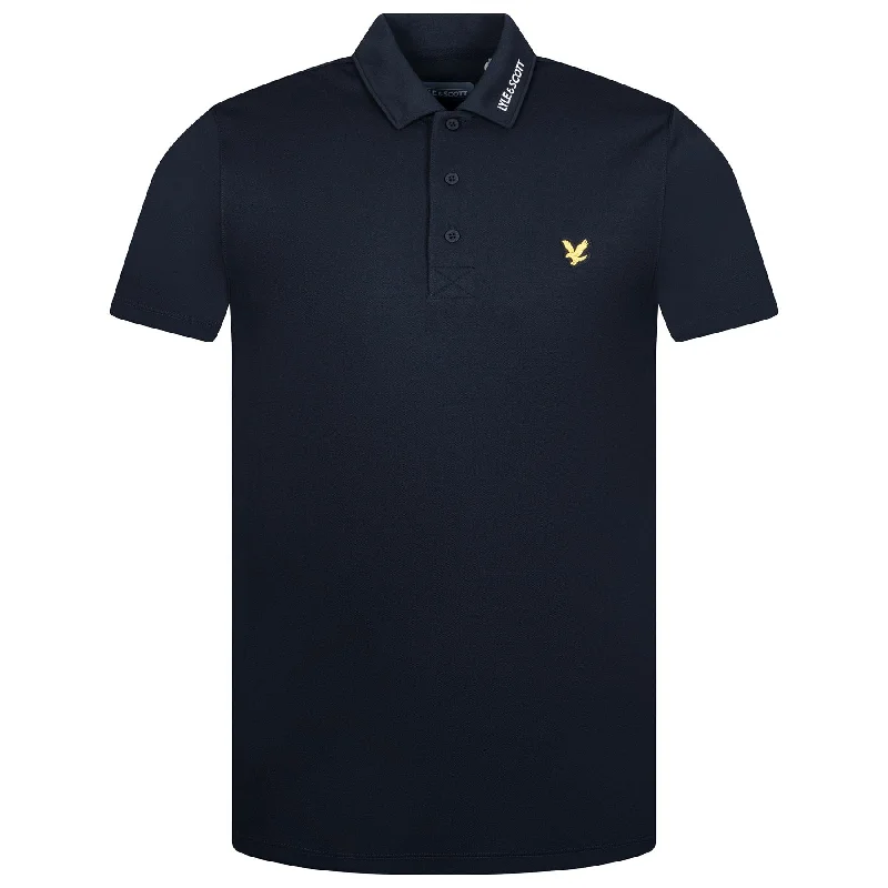 Lively And Youthful Tech Collar Logo Polo Shirt Jet Black - AW23