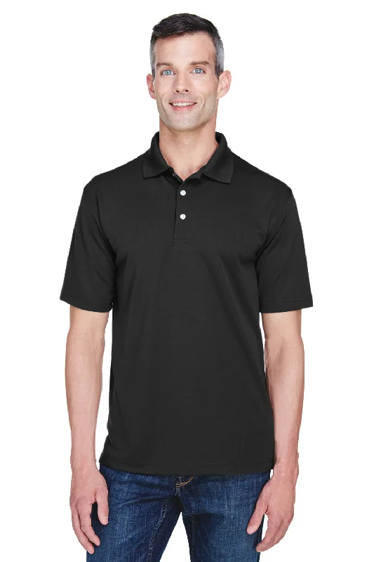 Classic Design UltraClub Mens Cool & Dry Performance Moisture Wicking Short Sleeve Polo Shirt - Black Classic Design UltraClub Mens Cool & Dry Performance Moisture Wicking Short Sleeve Polo Shirt - Black