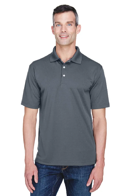 Stylish Ease UltraClub Mens Cool & Dry Performance Moisture Wicking Short Sleeve Polo Shirt - Charcoal Grey Stylish Ease UltraClub Mens Cool & Dry Performance Moisture Wicking Short Sleeve Polo Shirt - Charcoal Grey