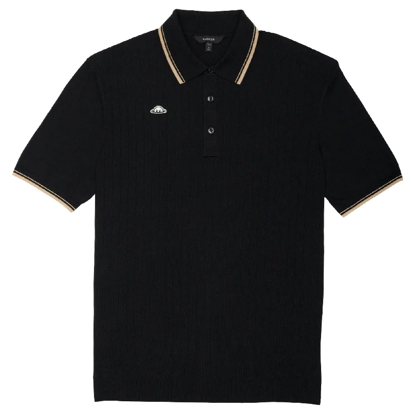 Fashion Wear Union Recycled Rib Stripe Polo Black - 2024