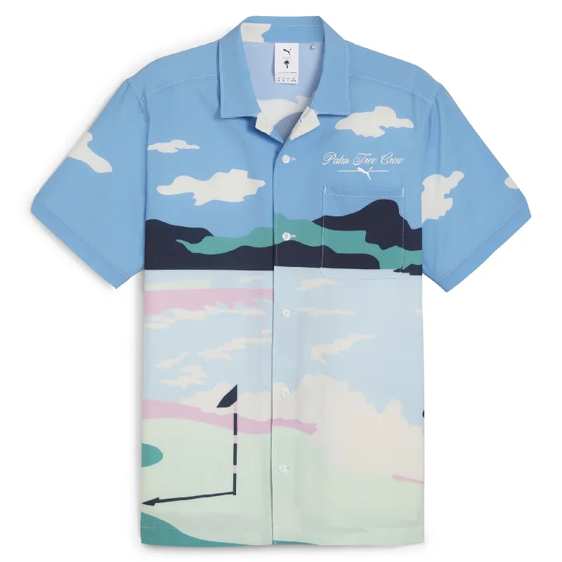 Classic Comfort X PTC Open Collar Print Polo Regal Blue - SS24